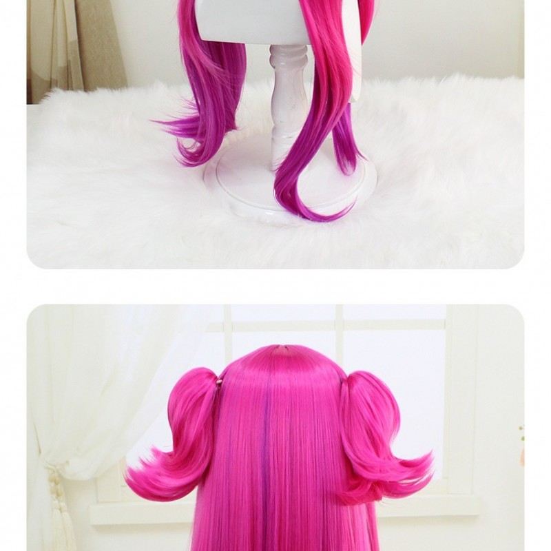 League of Legends Lunari COS Wig Long Hair with Detachable Double Bun Braids