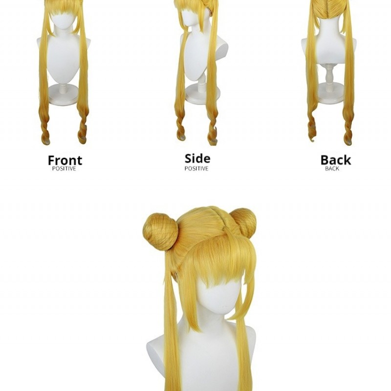 Sailor Moon Cosplay Wig - Usagi Tsukino Golden Yellow Moon Princess