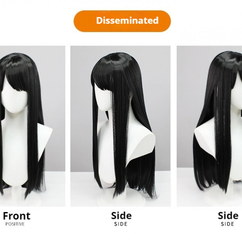 Ricoris Elegance 80cm Black Long Hair Cosplay Wig