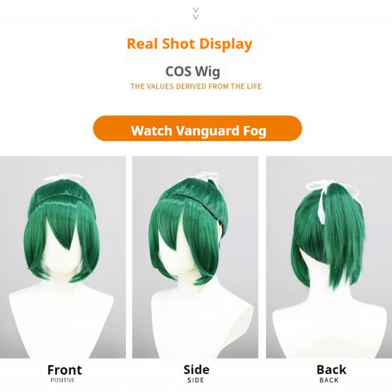 Overwatch Kiriko COS Wig Dark Green Ponytail Braid