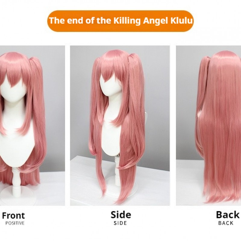 Seraph of the End Cosplay Wig  Krul Tepes Split Twin Tail Pink Long Curls