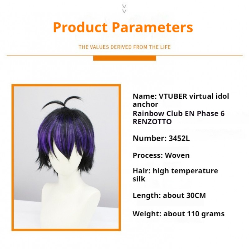 Nijisanji EN Batch 6 Ren Zotto Vtuber Cosplay Wig