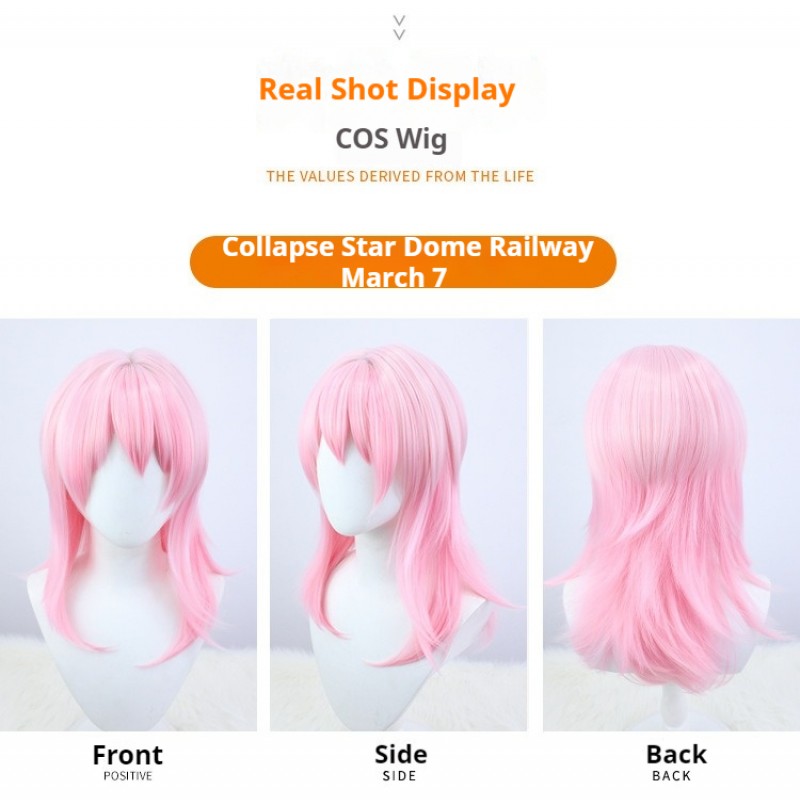 Stellar Railways | March Seventh Pink Gradient Cosplay Wig 52cm