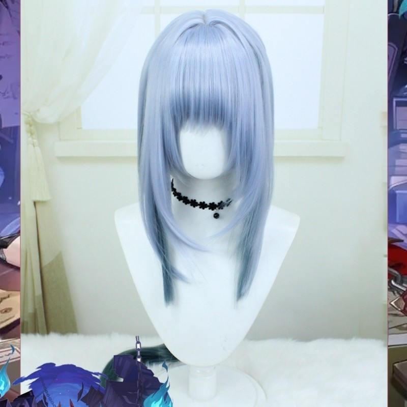 Stellar Railways | Han Ya Blue Long Cosplay Wig 95cm