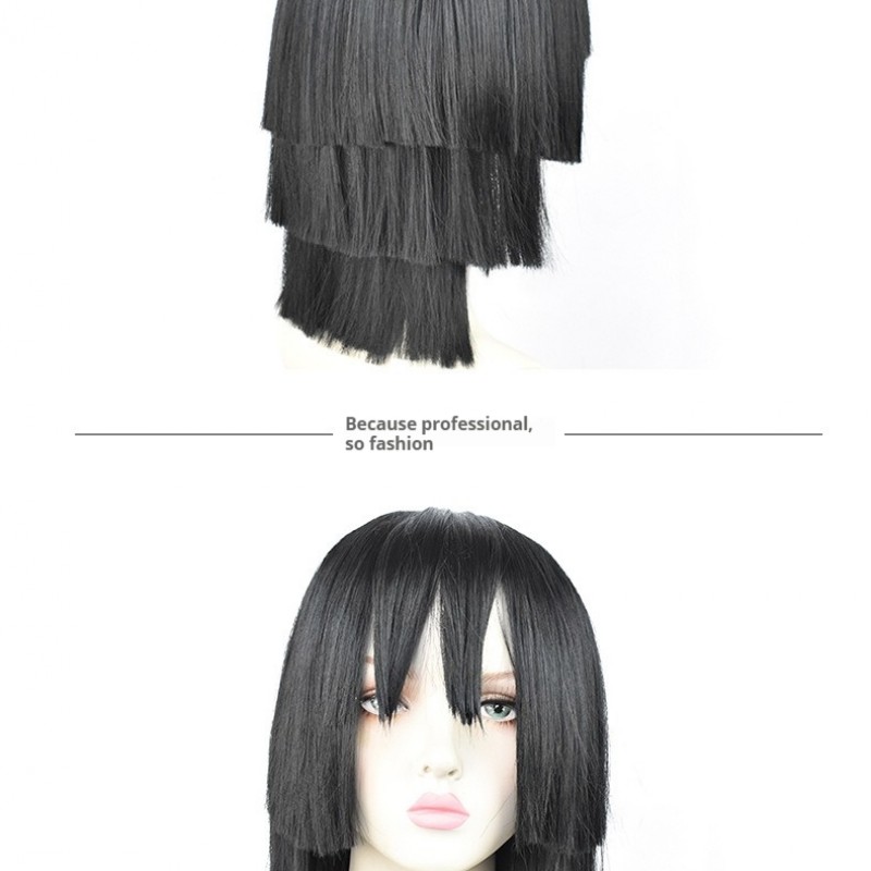 Serpent's Command Obanai Wig - Regal 40cm Ebony Locks for Majestic Demon Slayer Hashira Cosplay