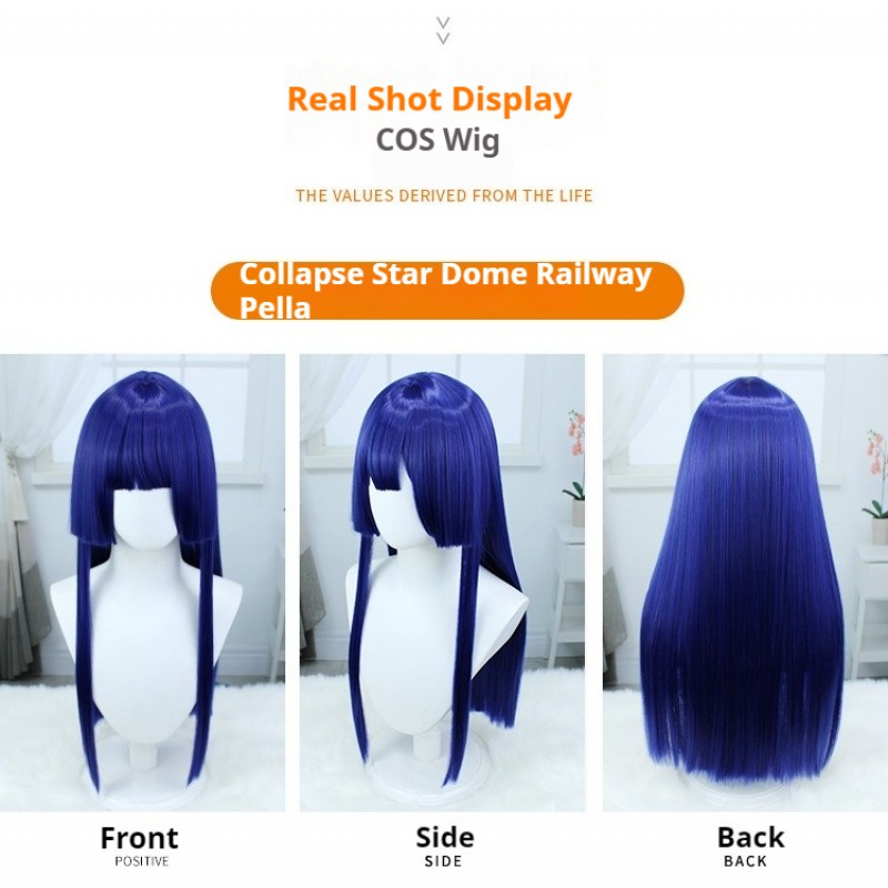 Stellar Railways |Pela -Azure Violet Long Hair Cosplay Wig 65cm