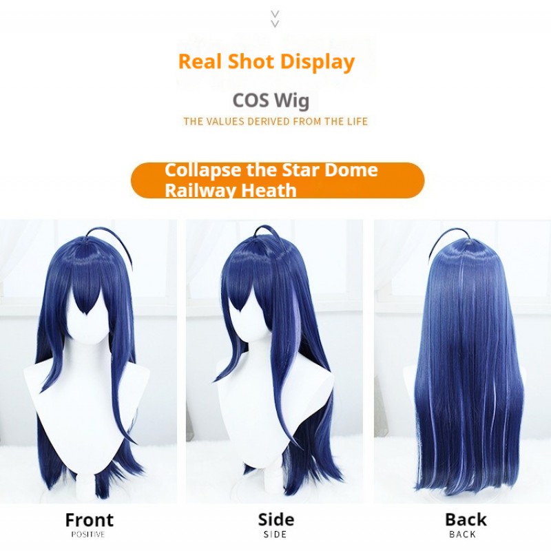 Stellar Railways |Seele Blue-Purple Highlights Straight Long Hair 70cm