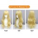 Your Lie in April Kaori Miyazono Cosplay Wigs Yellow Wavy Long Hair 75CM Ethereal Waves