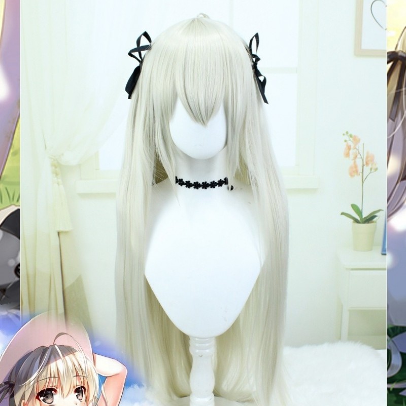 Yosuga no Sora Cosplay Wig - Creamy Ash Gold Long Straight Hair - Haruka "Kujo" Nanasaki