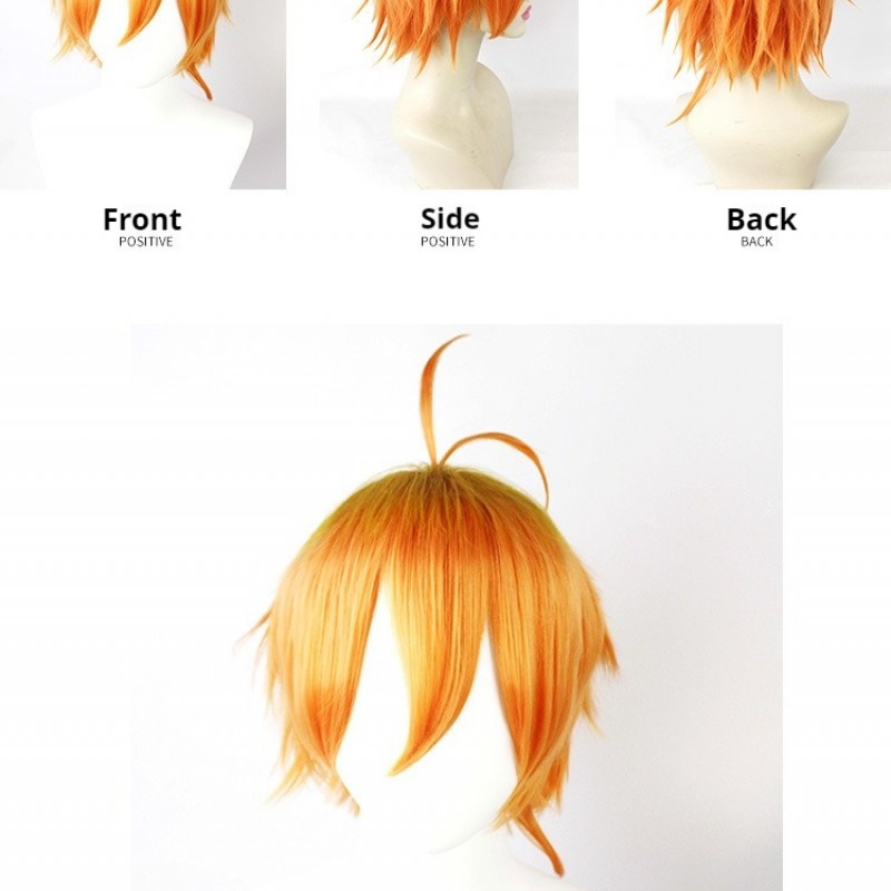 The Promised Neverland Cosplay Wig Set - Emma and Norman Orange Short Hair 