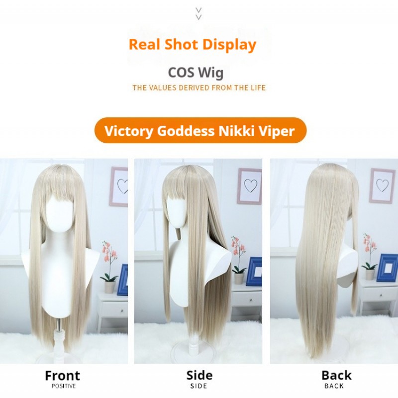 Victory Goddess |Nicky Serpent Cosplay Gold Long Wig 90cm