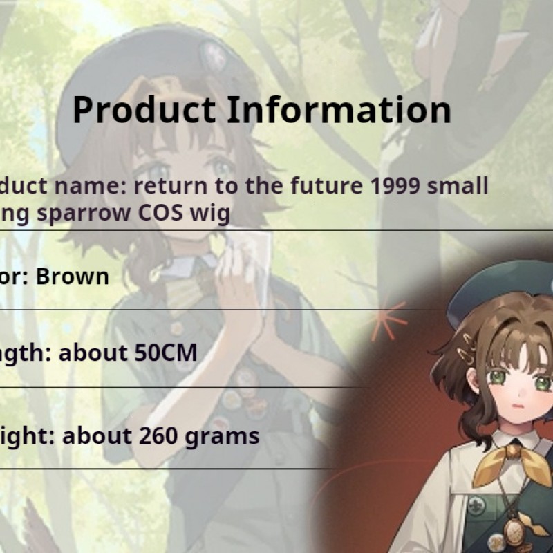 Timeless Reunion 1999   Little Spring Sparrow Brown Short Cosplay Wig 50cm