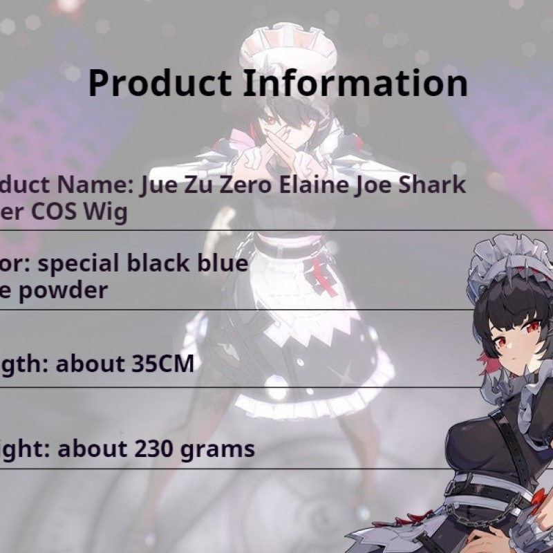 Zero Sievert Eileen Joe Cosplay Wig - Shark Girl with Special Black-Blue and Rose Pink Blend