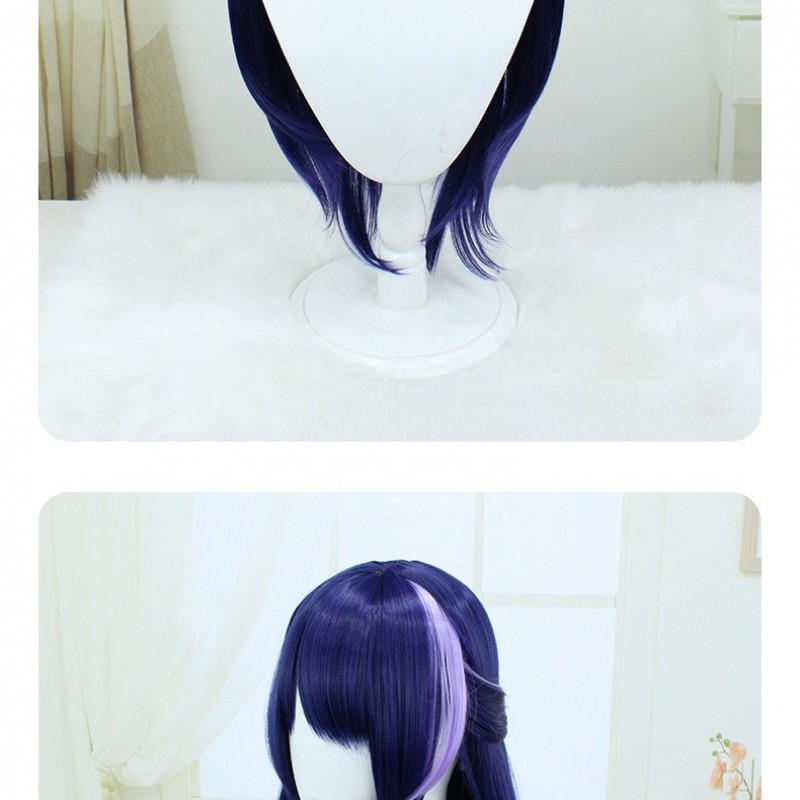 Vault Verve Railroad Yellow Springs 80CM Wig - Mystical Dark Purple, Striking Straight Locks for Cosmic Cosplay