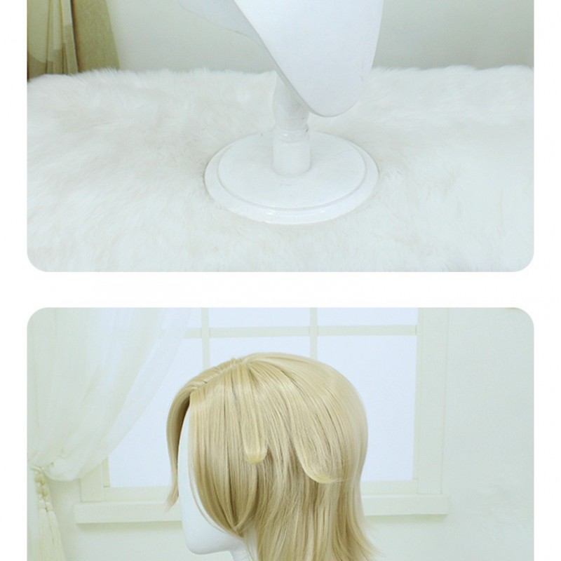 Stellar Railways| Sand Gold Cosplay Wig with Wolf Cut and Rebellious Flip 40cm