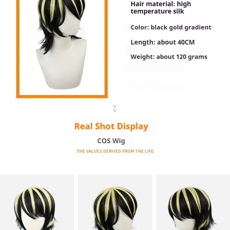 Tokyo Revengers H Cosplay Wig - Blonde Highlights Short Hair