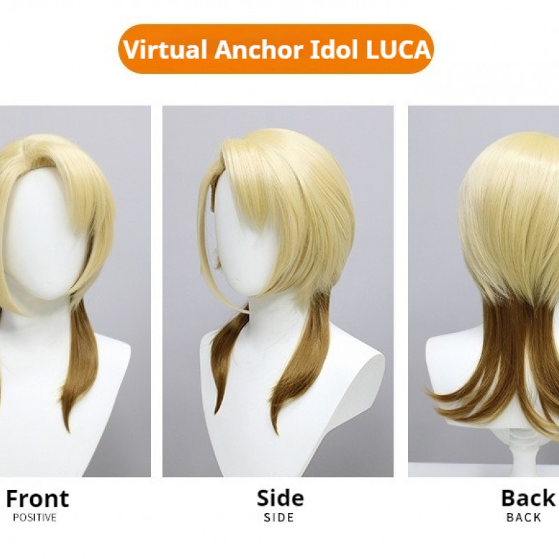 Virtual Idol - New Member Luca NIJISANJI Cosplay Wig - Brownish Yellow