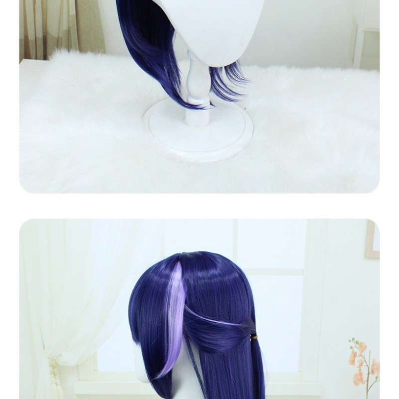 Vault Verve Railroad Yellow Springs 80CM Wig - Mystical Dark Purple, Striking Straight Locks for Cosmic Cosplay