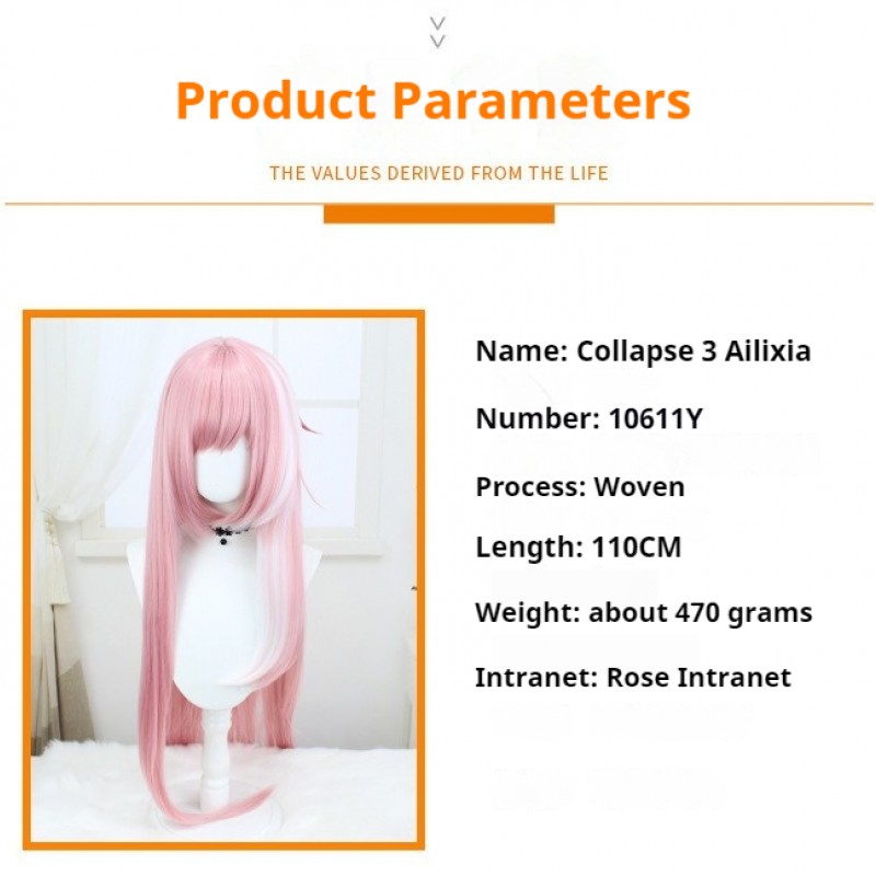 Stellar Railways |True Self Lawgiver Pink Long Cosplay Wig 110cm