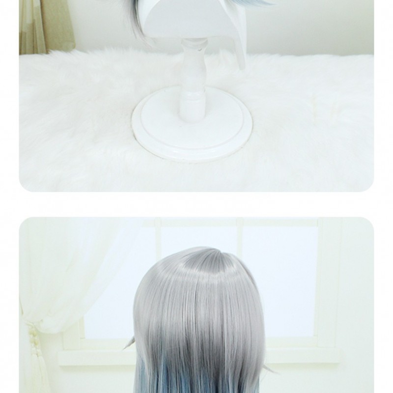 Stellar Railways |Sunday Silver-Blue Gradient Cosplay Wig 50cm