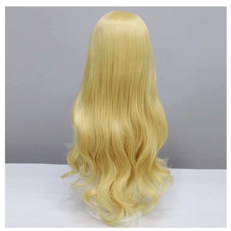 Your Lie in April Kaori Miyazono Cosplay Wigs Yellow Wavy Long Hair 75CM Ethereal Waves