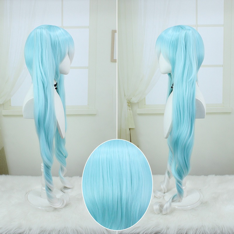 Hatsune Miku| New Snow Miku Cosplay Wig - Ice Blue to White Gradient 120cm