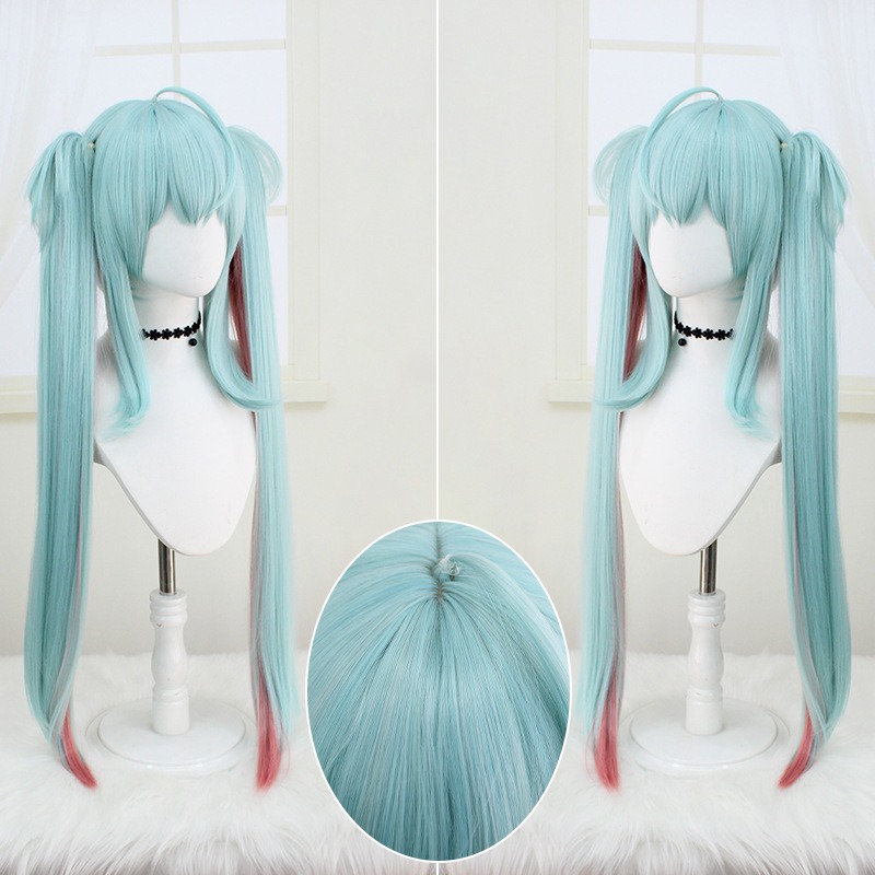 Hatsune Miku Raccoon Green Long Cosplay Wig  100cm