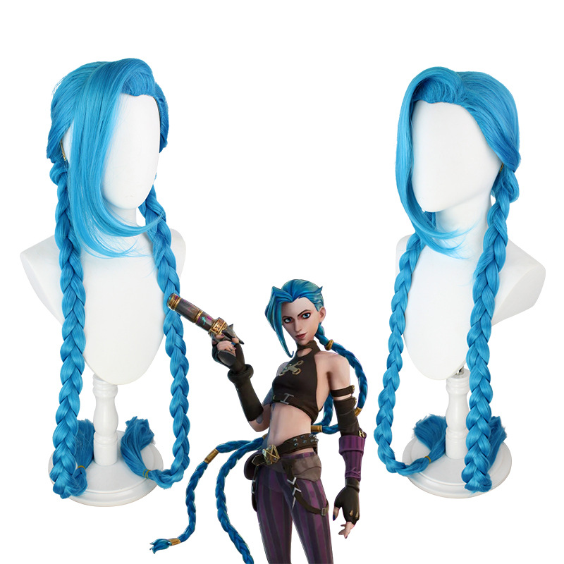 League of Legends Loose Cannon Jinx Arcane Jinx Cosplay Wig 120cm 