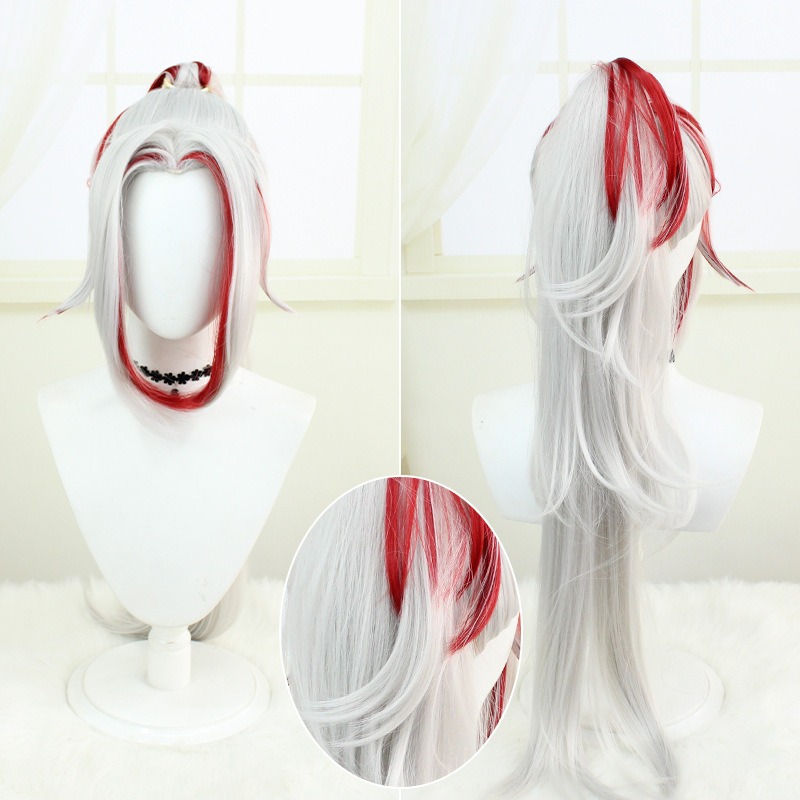 Yone Heartsteel Cosplay Wig - Voluminous Highlights with Ponytail