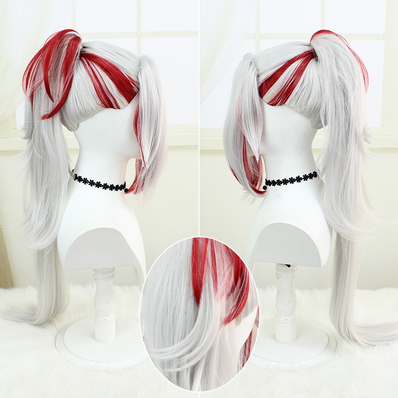 Yone Heartsteel Cosplay Wig - Voluminous Highlights with Ponytail