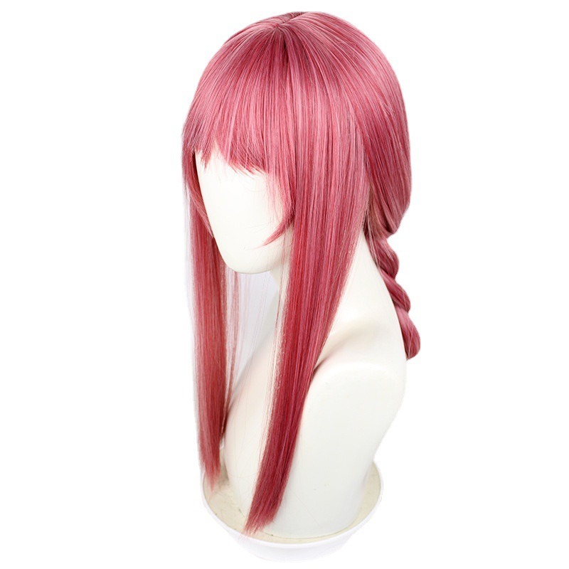 Chainsaw Man Makima Cosplay Wig - Chain Saw Man Demon Hunter Pink Braided Long Hair 70cm