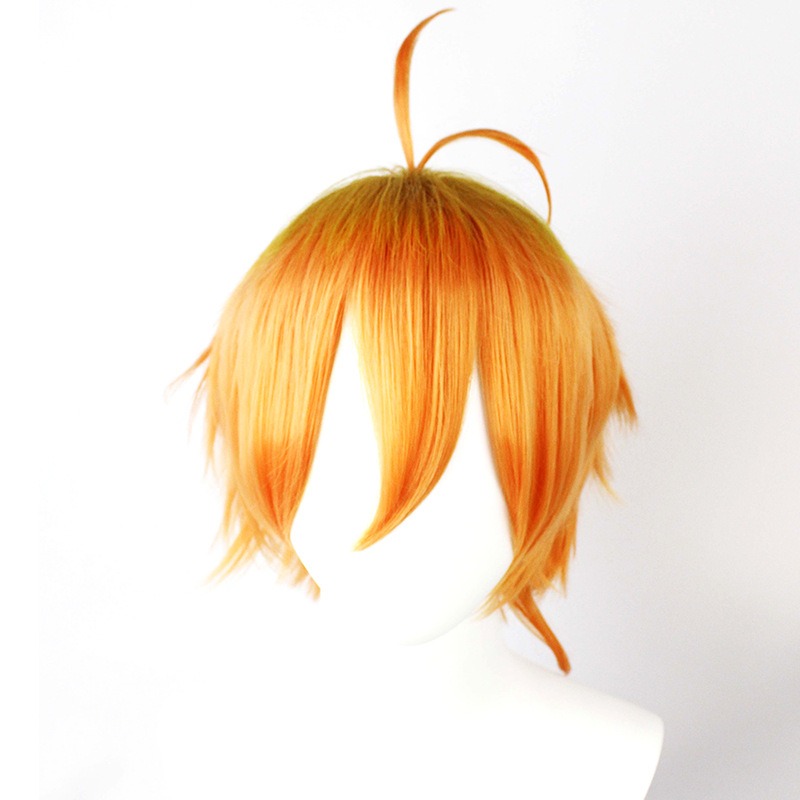 The Promised Neverland Cosplay Wig Set - Emma and Norman Orange Short Hair 