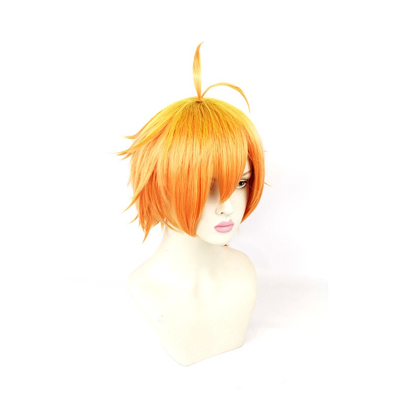 The Promised Neverland Cosplay Wig Set - Emma and Norman Orange Short Hair 