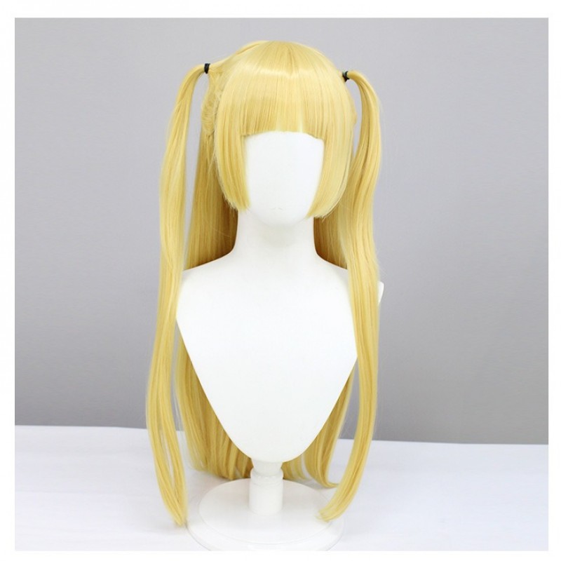 Death Note Misa Amane COS Wig Golden Twin Tails 75cm