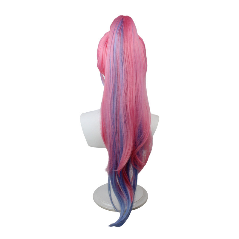 King Pro League (KPL) Skin Galio Cosplay Wig - Sky Wolf Tracker Pink Ponytail Gradient Heat Resistant Fiber