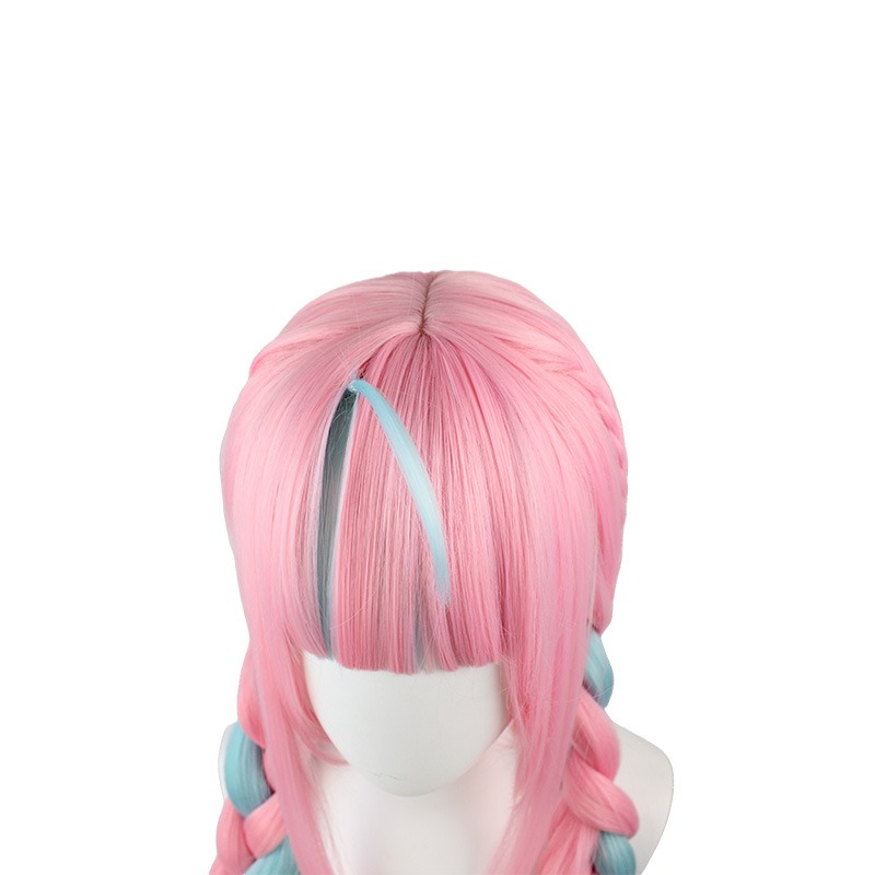 Hololive Virtual Idol Minato Aqua Cosplay Wig Heat Resistant Pink Long Hair Braid