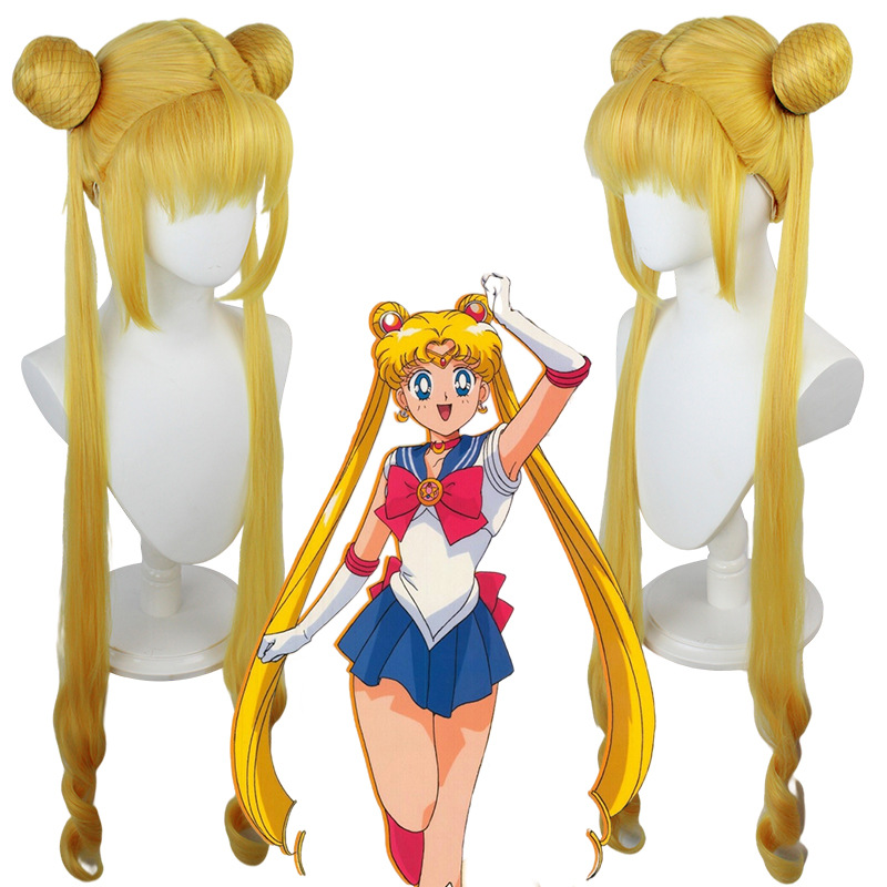 Sailor Moon Cosplay Wig - Usagi Tsukino Golden Yellow Moon Princess