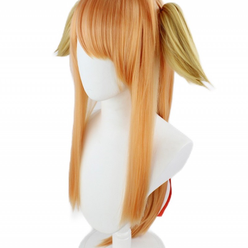 Fox Spirit Matchmaker |  Tu Shan HongHong & SuSu Cosplay Wig  Orange Oblique Bangs with Ears 80cm