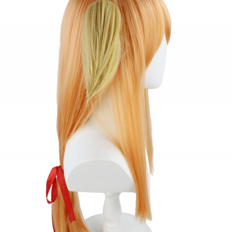 Fox Spirit Matchmaker |  Tu Shan HongHong & SuSu Cosplay Wig  Orange Oblique Bangs with Ears 80cm