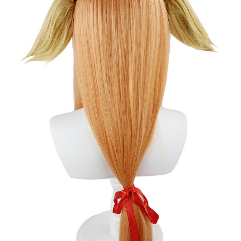 Fox Spirit Matchmaker |  Tu Shan HongHong & SuSu Cosplay Wig  Orange Oblique Bangs with Ears 80cm