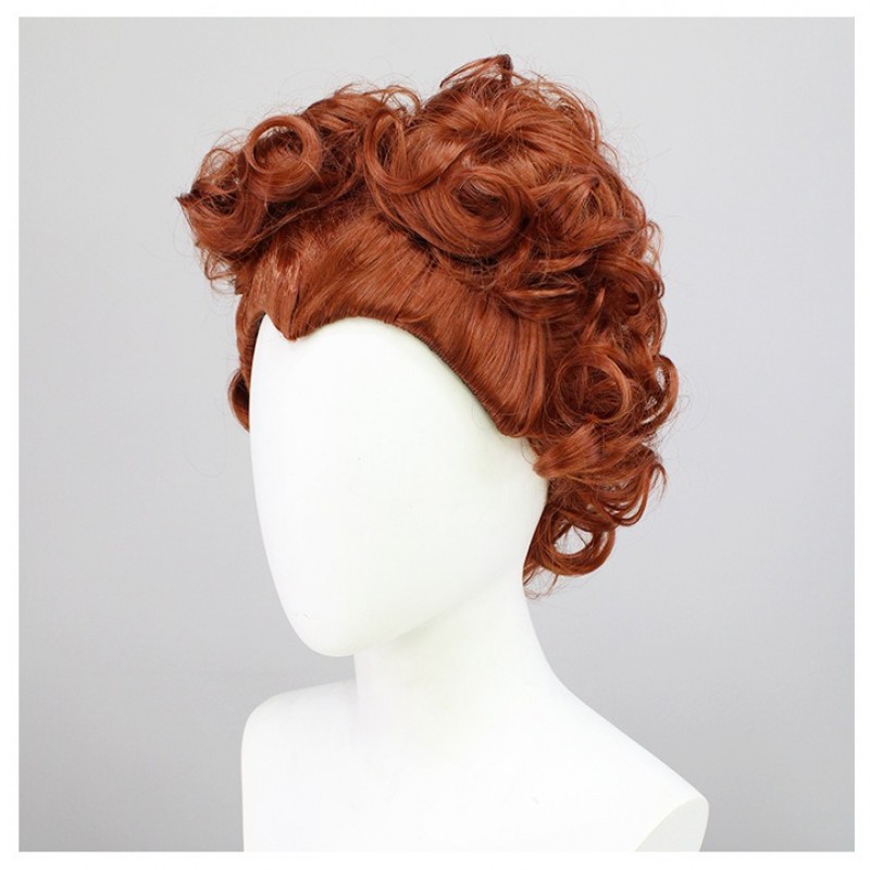 Halloween Cosplay Wig - Witchy Winifred Sanderson Red Queen Short Curly Hair