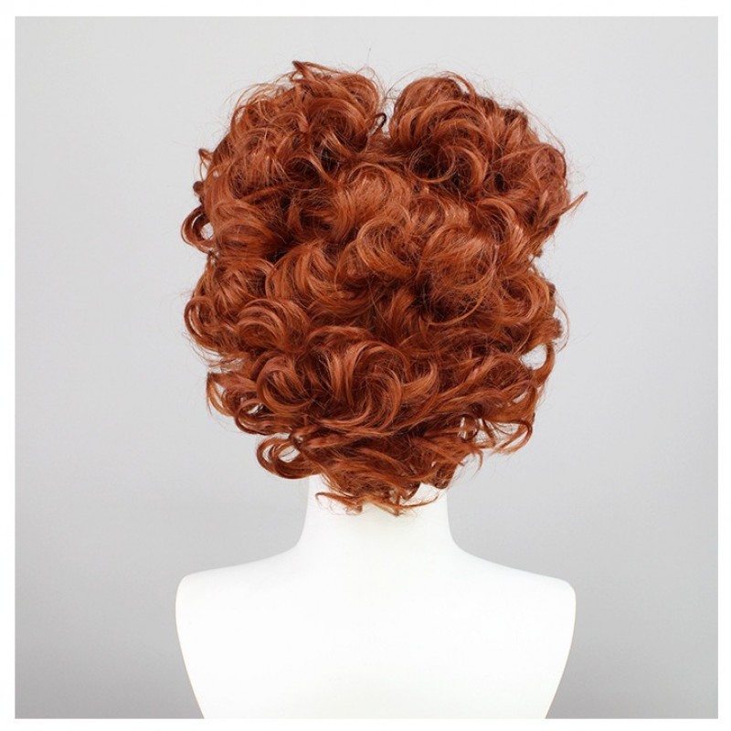 Halloween Cosplay Wig - Witchy Winifred Sanderson Red Queen Short Curly Hair