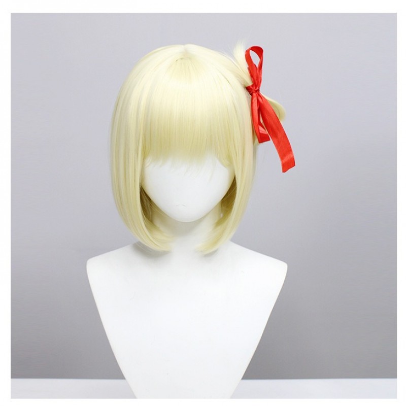 Lycoris Recoil - Chisato Nishikigi Cosplay Wig - Light Blonde Bob Cut