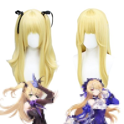 Genshin Impact |Fischl Ozthe Traveler Cosplay Wig Twin Tails of the Condemnation Princess with Nightmare of the Absolute Dream 70cm