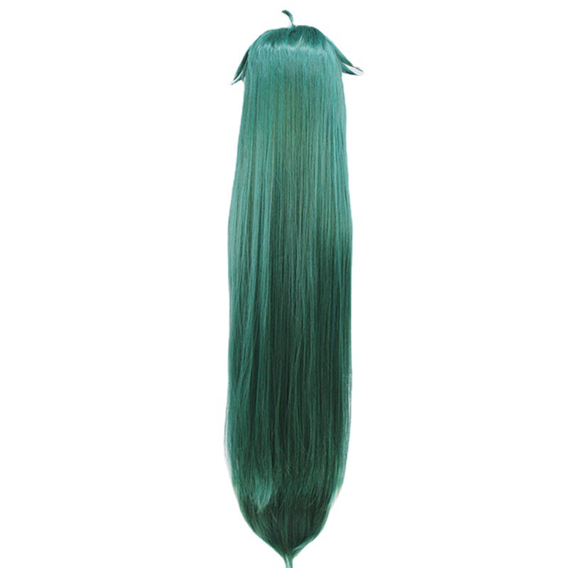 Genshin Impact Genderbent Yae Kojuko Cosplay Wig Green Long Straight Hair Inspired by Mantis Nest Leader 120cm