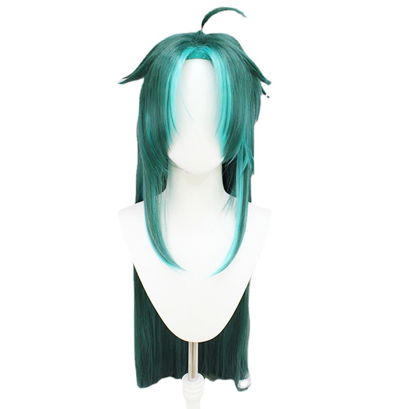 Genshin Impact Genderbent Yae Kojuko Cosplay Wig Green Long Straight Hair Inspired by Mantis Nest Leader 120cm