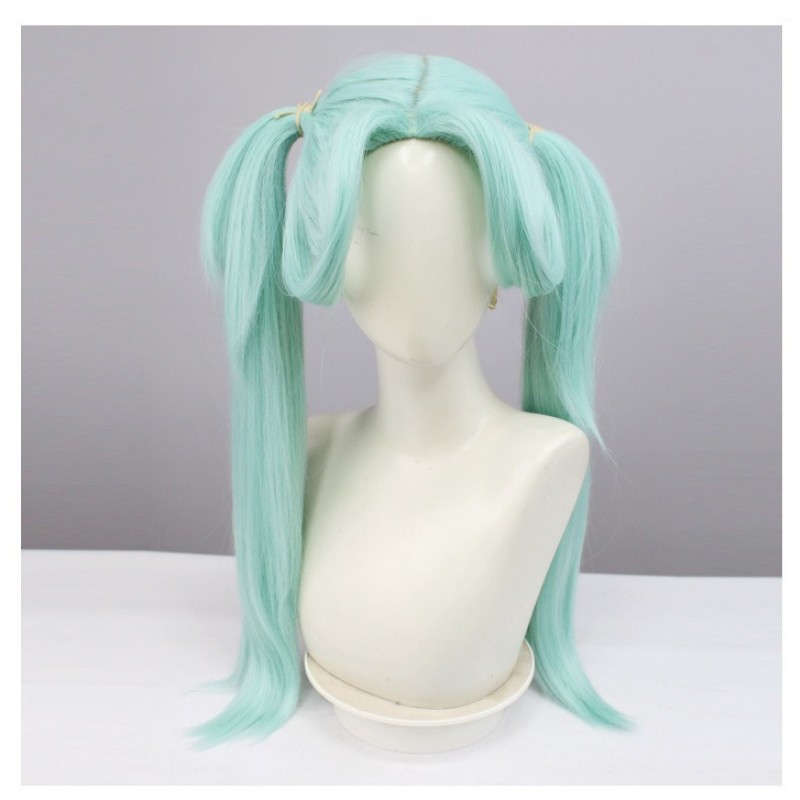 Cyberpunk Edgerunners Rebecca Green Twin Tails COS Wig 80cm