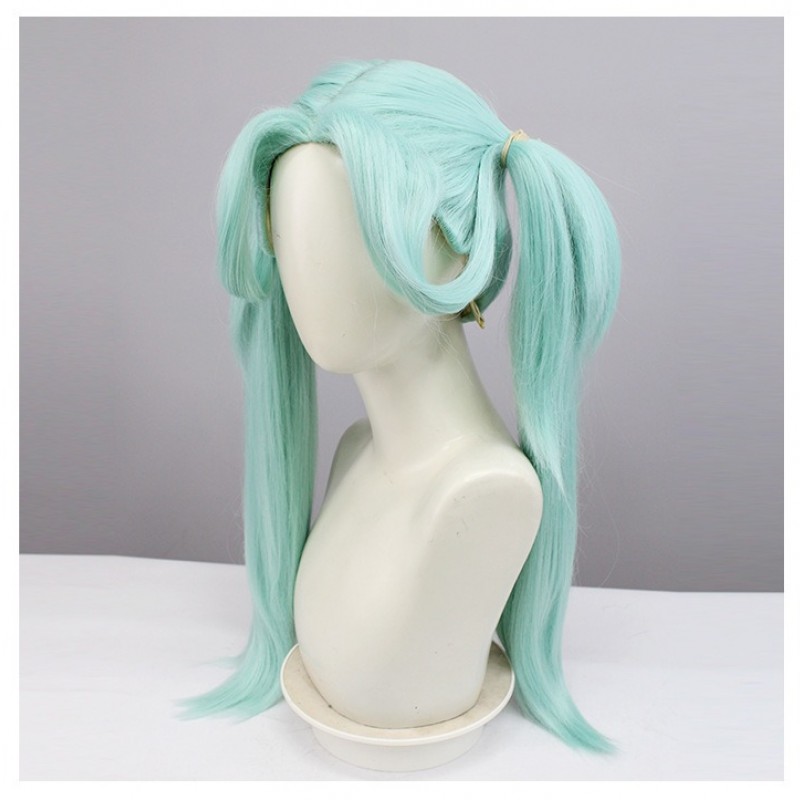 Cyberpunk Edgerunners Rebecca Green Twin Tails COS Wig 80cm