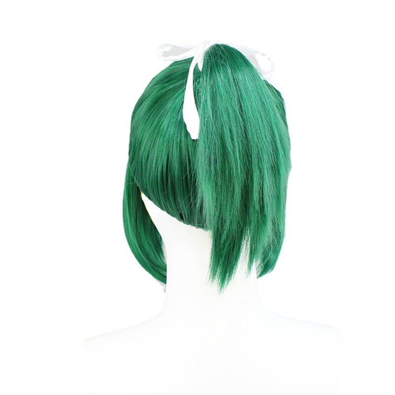 Overwatch Kiriko COS Wig Dark Green Ponytail Braid