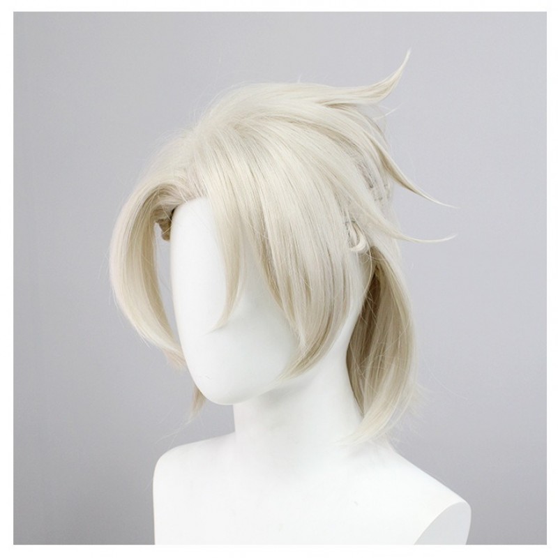 Genshin Impact | Albedo Cosplay Wig  Linen Color White Mud Child 35cm